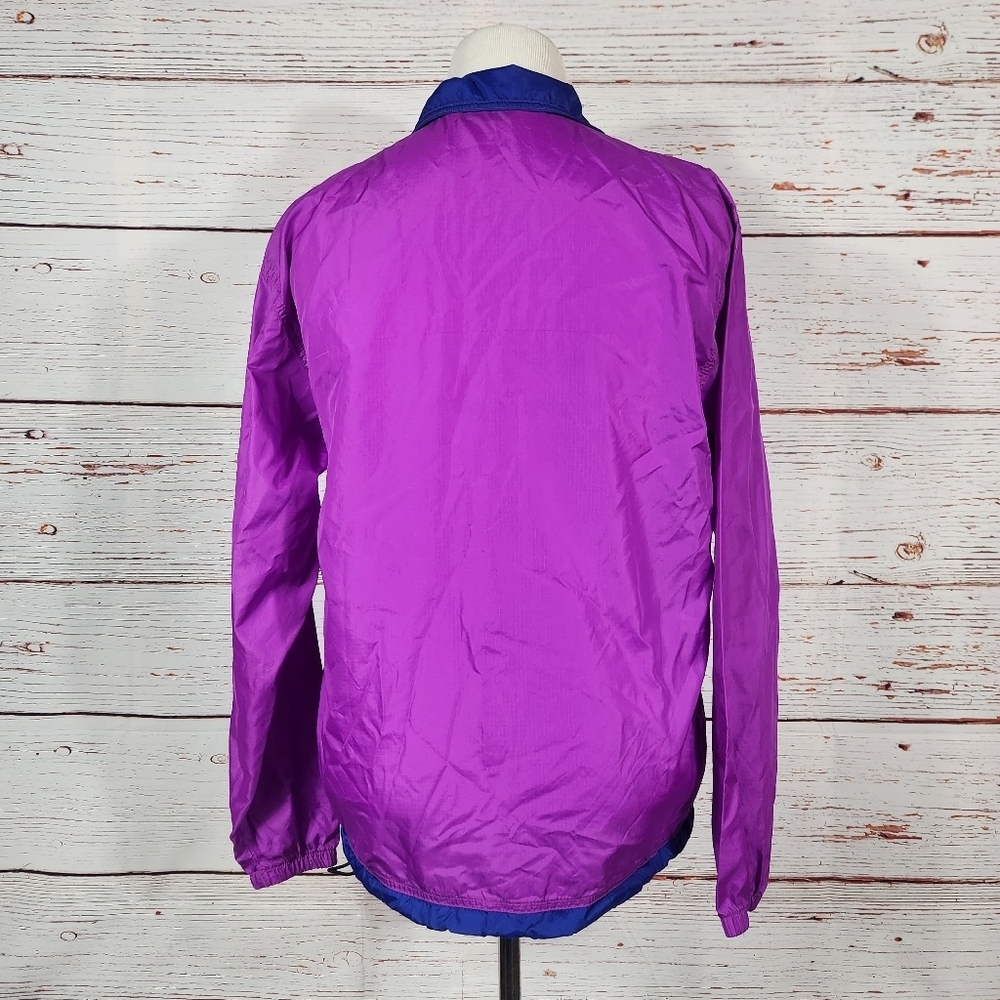 L.L. Bean Vintage Purple and Blue Quarter Zip Pullover Windbreaker Jacket - Picture 4 of 7
